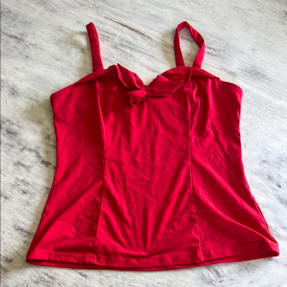 Red Bustier Camisole Sleeveless Top